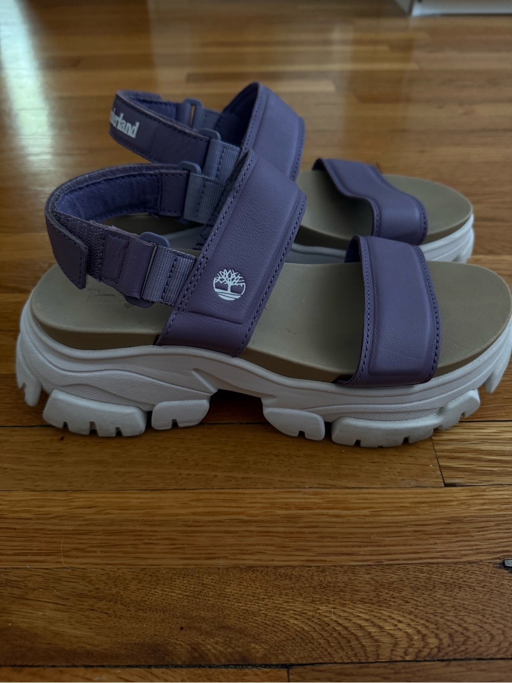 Timberland Lavender Chunky Lug-Sole Strap Sandals
